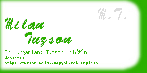 milan tuzson business card